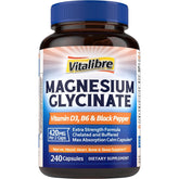 Vitalibre Magnesium Glycinate 420mg front view of packaging