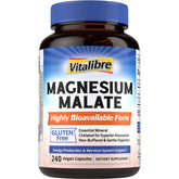 Vitalibre Magnesium Malate 230mg supplement front view with packaging