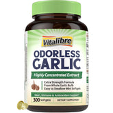 Vitalibre Odorless Garlic supplement front view with packaging