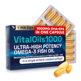 VitalRemedyMD VitalOils1000 Omega-3 Softgels front view