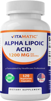 Vitamatic Alpha Lipoic Acid 1200mg capsules front view