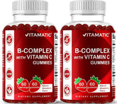 Vitamatic B-Complex Gummies front view with strawberry flavour