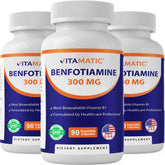 Vitamatic Benfotiamine 300mg vegetable capsules front view