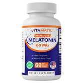 Vitamatic Fast Dissolve Melatonin Tablets 60mg front view