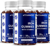 Vitamatic Iron Gummies front view with grape flavour packaging