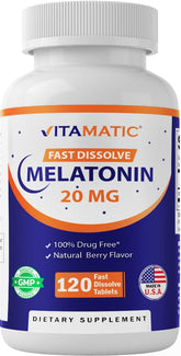 Vitamatic Melatonin 20 mg Fast Dissolve Tablets front view