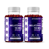 Vitamatic Melatonin Gummies 10mg strawberry flavour front view