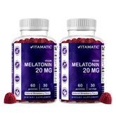 Vitamatic Melatonin Gummies 20 mg Strawberry flavour front view