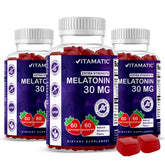 Vitamatic Melatonin Gummies 30mg vegan strawberry flavour front view