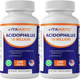 Vitamatic Probiotic Acidophilus 10 Billion CFUs 60 Tablets front view