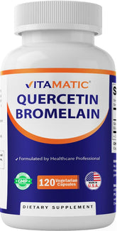 Vitamatic Quercetin with Bromelain 100g capsules front view
