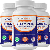 Vitamatic Vitamin D3 60 capsules front view