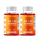Vitamatic Vitamin D3 & K2 Gummies front view with packaging