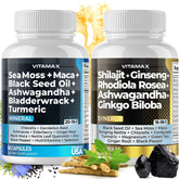 Vitamax Shilajit & Sea Moss Capsules Duo front view
