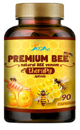 VITAMISAN Premium Bee Venom Supplement front view with bottle and capsules