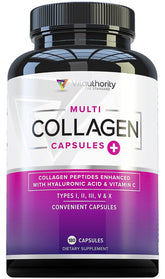 Vitauthority Multi Collagen Complex Capsules front view with packaging