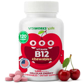VitaWorks B12 Chewable Tablets 1000MCG cherry flavour front view