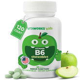 VitaWorks Vitamin B6 Chewable Tablets 20mg green apple flavour front view
