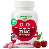 VitaWorks Zinc Chewable Tablets 15mg cherry flavour front view