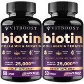 VITBOOST Biotin Collagen & Keratin Supplement front view