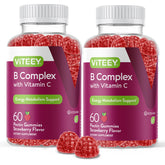 Viteey B-Complex Gummies front view with strawberry flavour