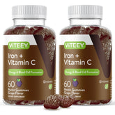 Viteey Iron Gummies 120 Count front view with packaging