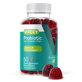 Viteey Prebiotic Gummies 60 count front view with berry flavour