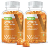 Viteey Turmeric Curcumin Gummies front view in packaging