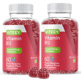 Viteey Vitamin B12 Gummies 120 Count front view with raspberry flavour