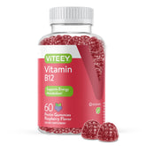 Viteey Vitamin B12 Gummies 60 count raspberry flavour front view