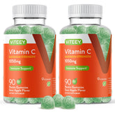 Viteey Vitamin C Gummies 180 count sour apple flavour front view
