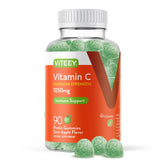 Viteey Vitamin C Gummies 90 count sour apple flavour front view