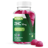 Viteey Zinc Gummies 60 count front view with berry flavour