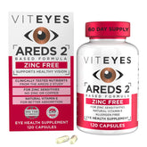 Viteyes Zinc Free AREDS 2 Eye Health Supplements 60 capsules front view