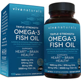 Viva Naturals Triple Strength Omega-3 Fish Oil 2500mg softgel front view