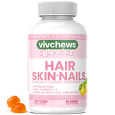 vivchews Biotin Gummies bottle front view with 60 gummies