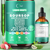 VivoNu 2000mg Soursop & 12-in-1 Super Herb Blend liquid supplement front view