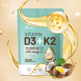 VivoNu Double Strength Vitamin D3 + K2 softgels front view