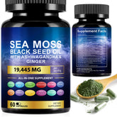Vortexonix Sea Moss Black Seed Oil Capsules front view