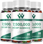 WACHRAY Hemp Gummies 240 Count tropical fruit flavour front view