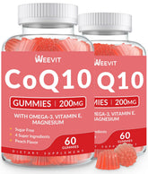 WEEVIT CoQ10 Gummies peach flavour front view