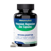 Wekannufod Potassium Magnesium Supplement 150 capsules front view