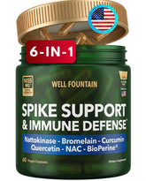 WELL FOUNTAIN Multi-Enzymes 6-in-1 Support front view bottle
