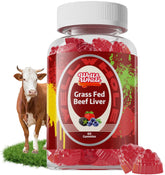 Well&Whole Beef Liver Gummies front view with mixed berry flavour