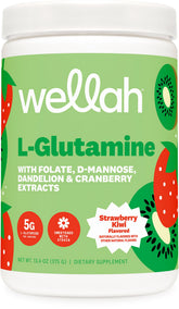Wellah L-Glutamine Supplement 5G Strawberry Kiwi front view
