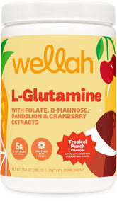 Wellah L-Glutamine Tropical Punch supplement front view