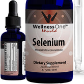 WellnessOne Selenium Liquid Supplement front view with dropper
