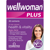 Wellwoman Plus Omega 3∙6∙9 multivitamin tablets and capsules pack front view
