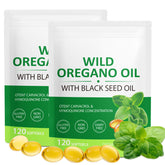 WHLH & WELL-BEING Oil of Oregano and Black Seed Oil Capsules bottle front view