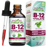 Why Not Natural Vitamin B12 + Folate supplement bottle front view
